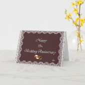 Glückliches 13. Hochzeitstag-Spitze Karte (Gelbe Blume)