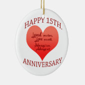 Glückliches 15. Jahrestag Keramikornament (Rechts)
