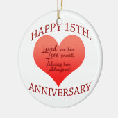 Glückliches 15. Jahrestag Keramikornament (Links)