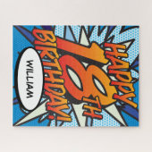 GLÜCKLICHES 18. BIRTHDAY Fun Retro Comic Book Puzzle (Horizontal)