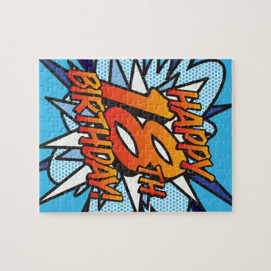 GLÜCKLICHES 18. BIRTHDAY Fun Retro Comic Book Puzzle (Horizontal)