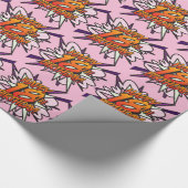 GLÜCKLICHES 18. GEBURTSTAG Comic Pop Rosa Geschenkpapier (Ecke)