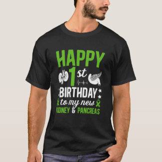 Glückliches 1-Jahres-Nieren- und Bauchspeicheldrüs T-Shirt