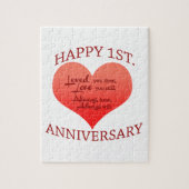 Glückliches 1. Jahrestag Puzzle (Vertikal)