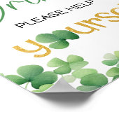 Glückliches 1-Kleeblatt Geburtstagsschild Poster (Ecke)