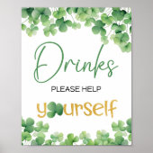 Glückliches 1-Kleeblatt Geburtstagsschild Poster (Vorne)