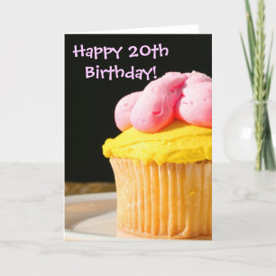 Glückliches 20. Geburtstagsmuffin Karte