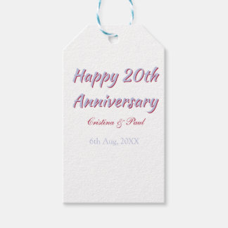 Glückliches 20. Jubiläum LILA MARON HOCHZEITSNAME  Geschenkanhänger