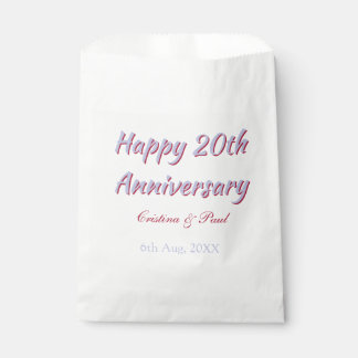 Glückliches 20. Jubiläum LILA MARON HOCHZEITSNAME  Geschenktütchen