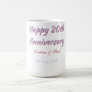 Glückliches 20. Jubiläum LILA MARON HOCHZEITSNAME  Kaffeetasse