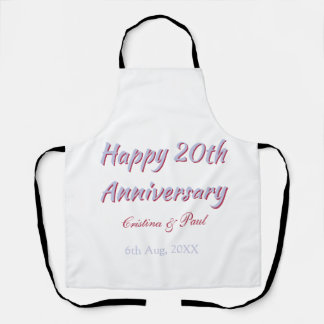 Glückliches 20. Jubiläum LILA MARON HOCHZEITSNAME  Schürze