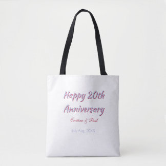 Glückliches 20. Jubiläum LILA MARON HOCHZEITSNAME  Tasche