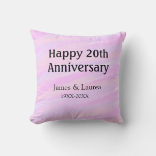 Glückliches 20. Jubiläum rosa lila pastell Name bo Kissen