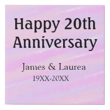 Glückliches 20. Jubiläum rosa lila pastell name bo