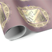 "Glückliches 21. Jubiläum" Messing Geschenkpapier (Rolleneckpunkt)
