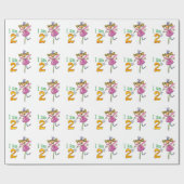 Glückliches 2. Geburtstagsmädchen (rosa Geschenkpapier (Flach)