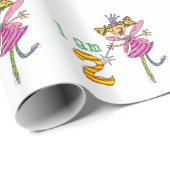 Glückliches 2. Geburtstagsmädchen (rosa Geschenkpapier (Rolleneckpunkt)