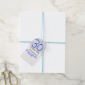 Glückliches 30. Hochzeitsjubiläum Silber Blau Glit Geschenkanhänger (Mit Garn)