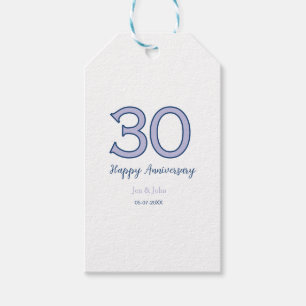 Glückliches 30. Jubiläum Name Datum lila Pastell r Geschenkanhänger