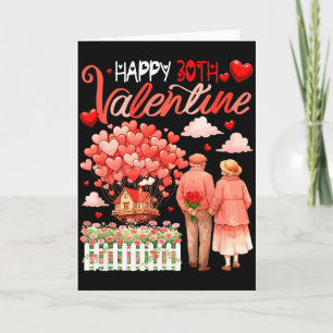 Glückliches 30. Valentins Florales Paar Familie St Karte