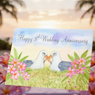 Glückliches 3. Hochzeitstag Laysan-Albatros Karte