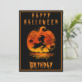 GLÜCKLICHES 40. GEBURTSTAG HALLOWEEN-PARTY FEIERUN EINLADUNG (Stehend Vorderseite)