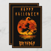 GLÜCKLICHES 40. GEBURTSTAG HALLOWEEN-PARTY FEIERUN EINLADUNG (Vorne/Hinten)