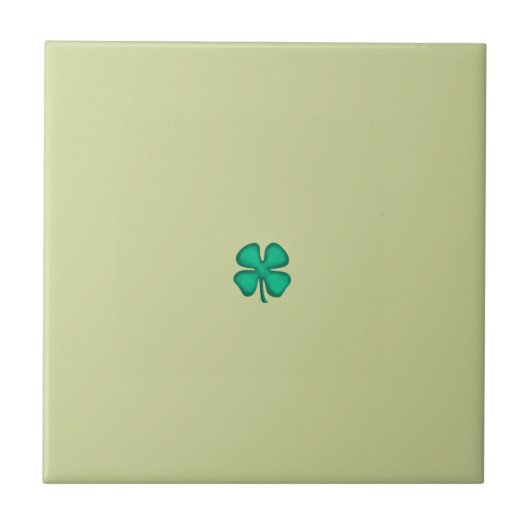 Glückliches 4-Blatt-Irland-Klee-kleines-hellgrünes Fliese (Vorderseite)