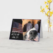 Glückliches 4. der Juli-Boxergrußkarte Karte (Gelbe Blume)