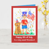 Glückliches 4. der Juli-Enkel-Gewohnheit Karte (Gelbe Blume)