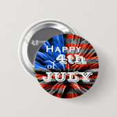Glückliches 4. der Juli-Flaggen-Feuerwerke Button (Vorne & Hinten)