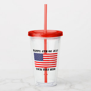 Glückliches 4. der patriotischen amerikanischen acryltrinkbecher