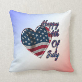 Glückliches 4. des Flaggen-Herzens Julis USA Kissen