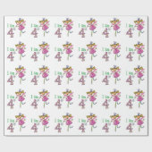 Glückliches 4. Geburtstagsmädchen (rosa Geschenkpapier (Flach)