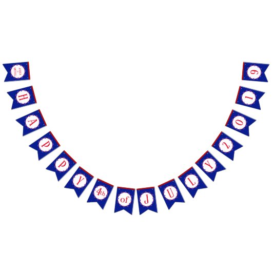 Glückliches 4. vom Juli 2019 mit den Namen, die Wimpelkette (Alle)