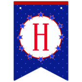 Glückliches 4. vom Juli 2019 mit den Namen, die Wimpelkette (Zweite Fahne)