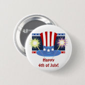 Glückliches 4. von Juli-Knopf Button (Vorne & Hinten)