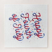 Glückliches 4. von Juli-Puzzlespiel/rot und von Puzzle (Horizontal)