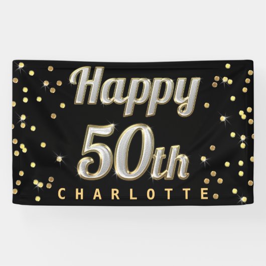 Glückliches 50. Bling Banner (Horizontal)