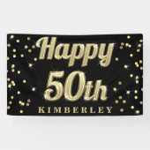 Glückliches 50. GoldBling Banner (Horizontal)