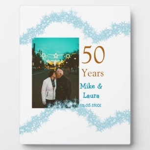 Glückliches 50. Hochzeitstag, füge Namen des Paare Fotoplatte