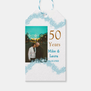 Glückliches 50. Hochzeitstag, füge Namen des Paare Geschenkanhänger