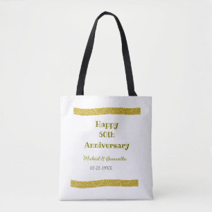 Glückliches 50-jähriges Jubiläum goldene Glitter-R Tasche