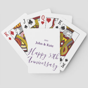Glückliches 50-jähriges Jubiläum lila Name Jahr ei Spielkarten