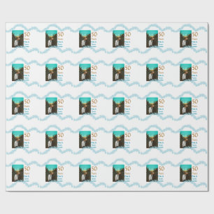 Glückliches 50. Jubiläum fügt Paarname Datum Hochz Geschenkpapier