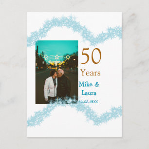 Glückliches 50. Jubiläum fügt Paarnamen Datum Hoch Postkarte