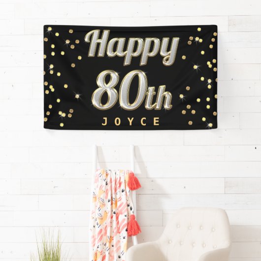 Glückliches 80. Bling Banner (Insitu)