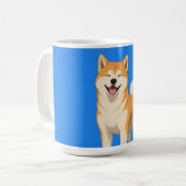 Glückliches Akita-Hund-Design Kaffeetasse (Vorderseite Links)