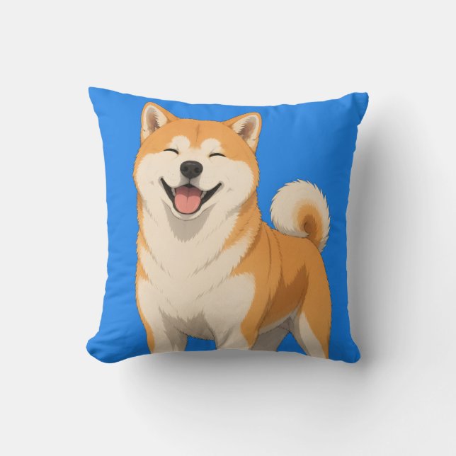 Glückliches Akita-Hund-Design Kissen (Vorderseite)