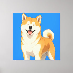 Glückliches Akita-Hund-Design Leinwanddruck
